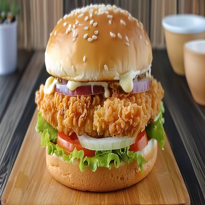 CRISPY FRIED CHICKEN  BURGER
