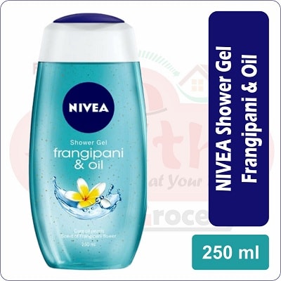 Nivea shower gel frangipani & oil 250ml FREE LOOFAH
