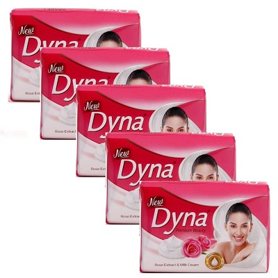 Dyna soap rose & milk cream 5X100G + toothbrush free