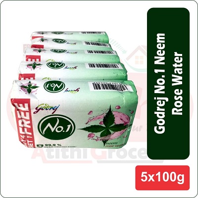Godrej No.1  neem rose water 5X100g