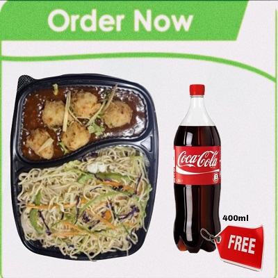 Veg Manchurian Meal + Free Coca Cola 400ml