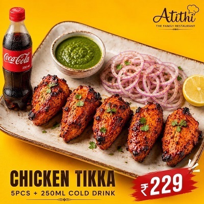 CHICKEN TIKKA 5PCS + 250ML COLD DRINK
