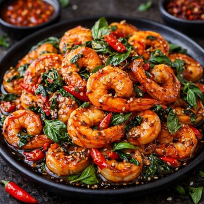 PRAWN IN CHILLI BASIL SAUCE