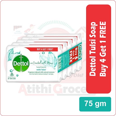 dettol soap tulsi (4+1) (75gm)