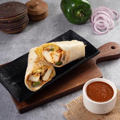 Spicy Corn whole wheat tortilla paneer or tofu wrap