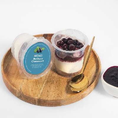 Blueberry Sugar Free Cheesecake (Eggless)