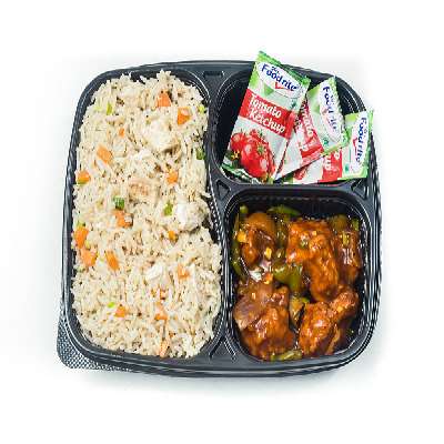 Chicken Fried Rice With Chilli Fish [4 Pcs] [Serves 1]