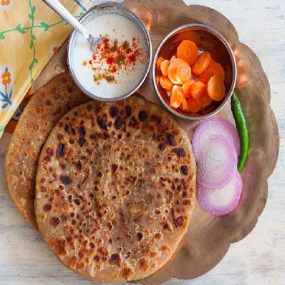 Stuffed Paratha With Curd
