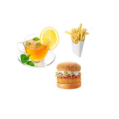 Lemon Tea (Lemon Tea + Veg Burger + French Fries )