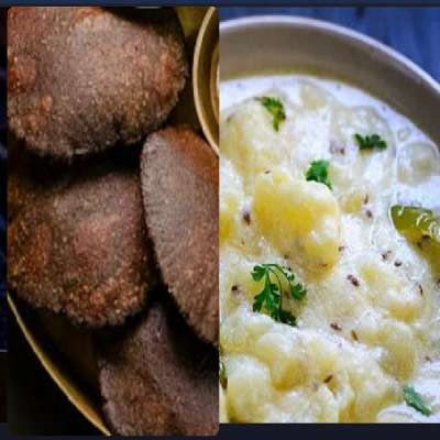 Dahi Aloo Subzi With Kuttu Puri