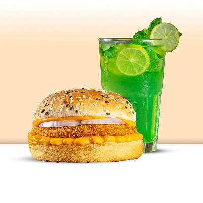 Krispy Chicken Burger + Lime N Mint Mojito