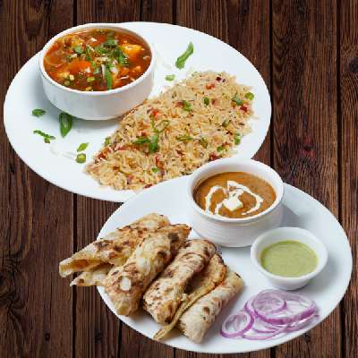 Deal No 1 [Two Veg Main Course Items With Choice Of Breads/Rice]