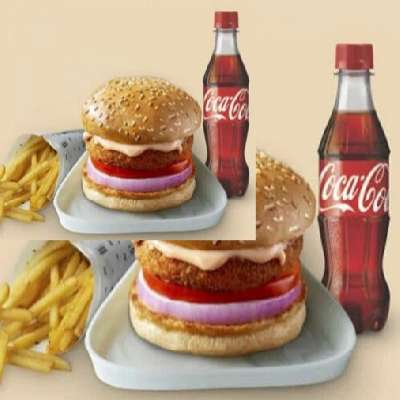 2 Aloo Tikki Burger + 2 Fries + 800ml Soft Drink
