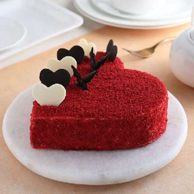 Red Velvet Heart Cake (Eggless)