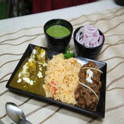 Chawal Chole Palak Paneer