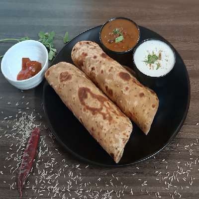 2 Whole Wheat Jeera Paratha With Sabji And Curd