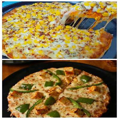 2 Pizza (Medium6Slice) Capsicum Paneer Pizza + Corn And Paneer Pizza