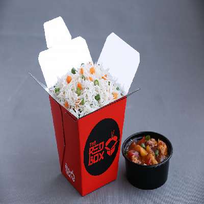 Veg Fried Rice + Cauliflower Manchurian (Gravy)
