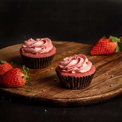 2 Strawberry Cupcakes