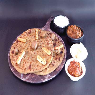 Mumma's Paneer Mushroom Paratha (1Pc + Curd + Picke)