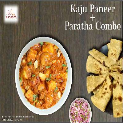 Kaju Paneer Combo (Gravy + 2 Parathas, Pickle & Salad)