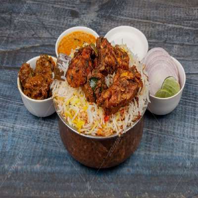 Fry Piece Chicken Biryani + Sambar Rice