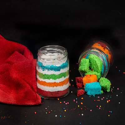 Rainbow Cake Jar