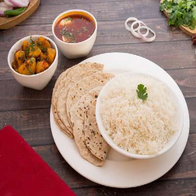 Egg Curry And Aloo Sabji Meal