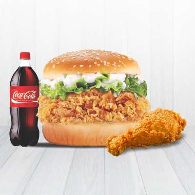 Me 17 ( Me Fried Chicken Burger + 1Pc Chicken + Drink )