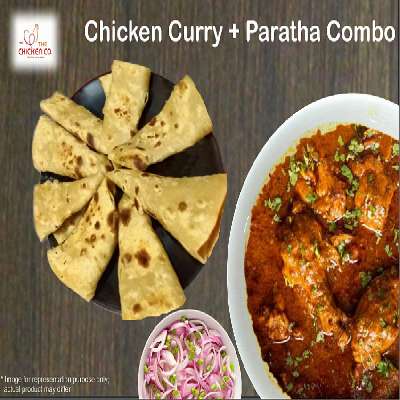 Chicken Curry Combo (Gravy + 2 Parathas, Pickle And Salad