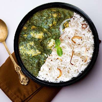 Palak Chicken With Rice Bowl