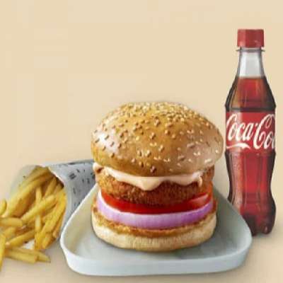 Aloo Tikki Burger + Salted Fries+ 400 Ml Soft Drink