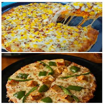 2 Pizza (Medium6slice) Capsicum Paneer Pizza + Corn And Paneer Pizza