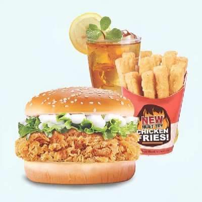 Me 13 ( Me Fried Chicken Burger + C.Fries + Drink )