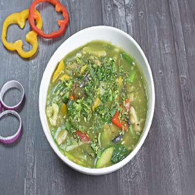 Mixed Vegetables In Green Chilli Sauce