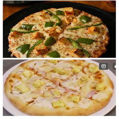 2 Pizza(Medium 6slice)Onion Paneer Pizza + Corn Paneer Pizza