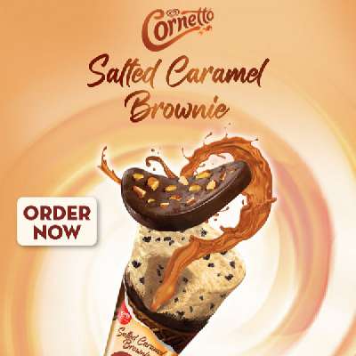 Cornetto-Salted Caramel Brownie