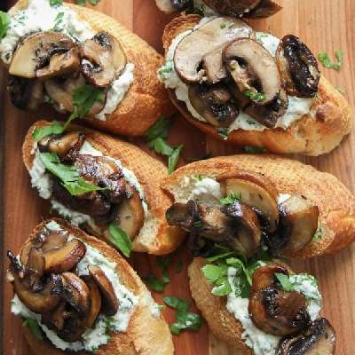 Mushroom & Cheese Bruschetta (1 PC)