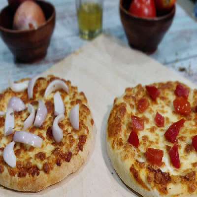 Tangy Tomato Mini Pizza + Cheesy Onion Mini Pizza