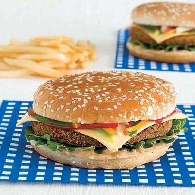Veggie Burger With French Fries