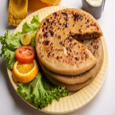 Keema Parantha 1 Pc With Curd & Pickle & Salad