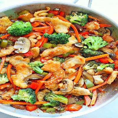 Chicken Exotic Vegetables In Hunan Sauce