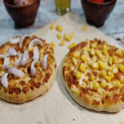 Sweet Corn Mini Pizza + Cheesy Onion Mini Pizza