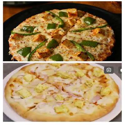 Onion Paneer Pizza (Medium) + Capsicum Paneer Pizza (Medium)