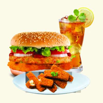 Me 6 ( Veg Super Twin Burger + Paneer Fries + Drink )