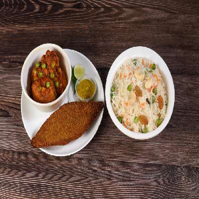 Fish Combo With Pulao