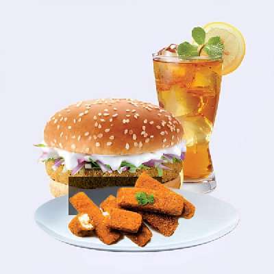 Me 3 ( Corn N' Spinech Burger + Paneer Fries + Drink )