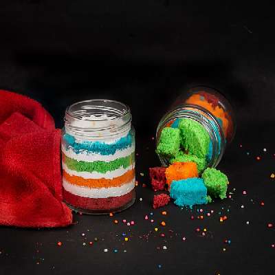 Rainbow Cake Jar