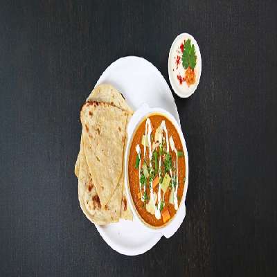 Paneer Butter Masala And 2 Roti With Rice, Salad, Pickle