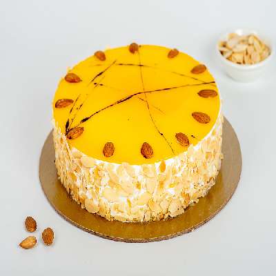 Almond Alphonso Cake [Eggless]